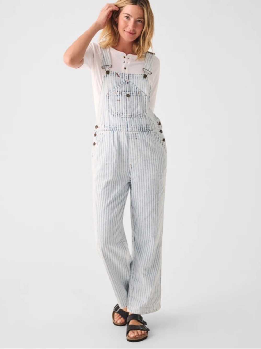 Faherty Topsail pinstripe overalls XS
